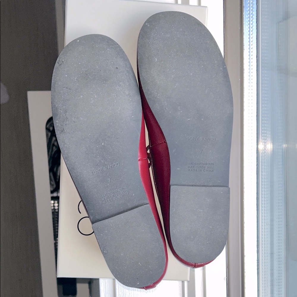 Tony Bianco x Revolve | Bordeaux Red “Martinez” Ballet Flats | Size 7 - Picture 6 of 8